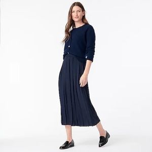 NWT J Crew Navy Wide Pleated Skirt Size 4